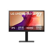 LG 27'' UHD 4K BA45U | 3840 x 2160 | HDR10 | IPS-näyttö, kuva edestä, 27BA45U-B, thumbnail 1